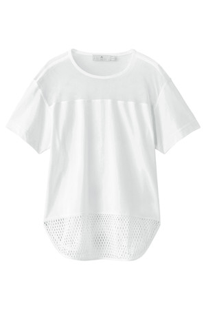  adidas by Stella McCartney アディダス バイ ステラマッカートニー STUDIO メッシュ Tシャツ ホワイト 