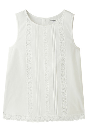  Bilitis dix-sept ans ビリティス・ディセッタン コットンリネンノースリーブブラウス ホワイト 