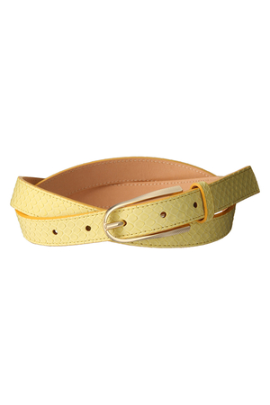  SALE 【70%OFF】 AMBOISE アンボワーズ スネークレザーベルト イエロー 