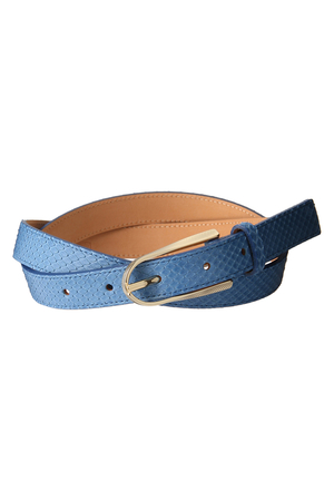  SALE 【70%OFF】 AMBOISE アンボワーズ スネークレザーベルト ブルー 