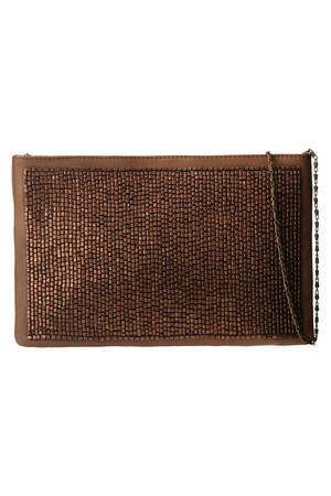  SALE 【70%OFF】 Waterlily ウォーターリリー チェーンショルダー付きビーズクラッチバッグ トープ 