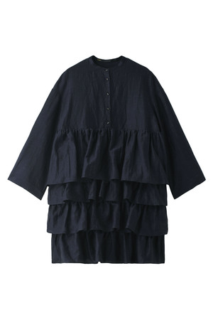  [muller of yoshiokubo ミュラー オブ ヨシオクボ] 【予約販売】レイヤーフリルドレス ネイビー 