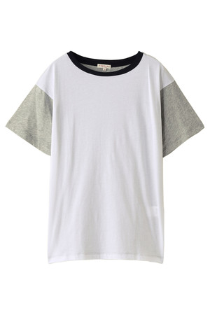  SALE 【50%OFF】 DEMYLEE デミリー カラーブロッキングTシャツ ホワイトxグレー 