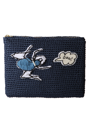  SALE 【20%OFF】 [LUDLOW ラドロー] 【SOUTH STREET LUDLOW】アニマルモチーフクラッチ ネイビー 