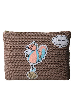  SALE 【20%OFF】 LUDLOW ラドロー アニマルコードクラッチバッグ ベージュ(リス) 
