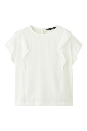  SALE 【40%OFF】 martinique マルティニーク フリルスリーブブラウス ホワイト 