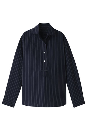  SALE 【50%OFF】 martinique マルティニーク ストライプコットンシャツ ネイビーストライプ 