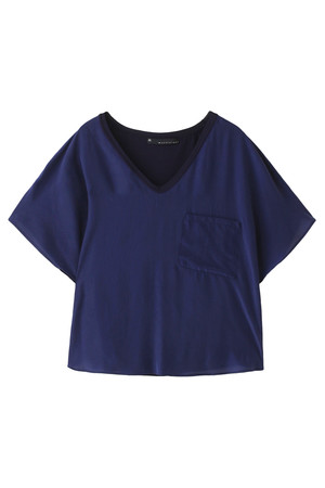  martinique マルティニーク Vネックブラウス ブルー 