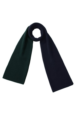  SALE 【28%OFF】 [DESIGNWORKS デザインワークス] ウールカシミヤバイカラーストール カーキ×ネイビー 