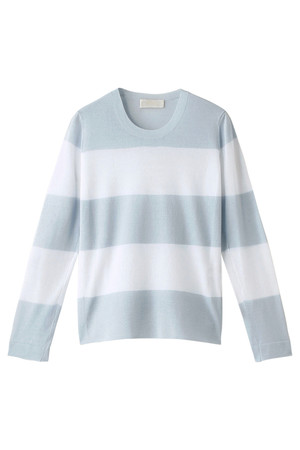  SALE 【50%OFF】 DESIGNWORKS デザインワークス Big boder knit プルオーバー サックス 