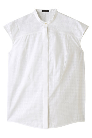  SALE 【27%OFF】 DESIGNWORKS デザインワークス パンチングストライプノースリーブブラウス ホワイト 