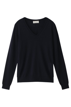  DESIGNWORKS デザインワークス カシミヤシルクVネックニットプルオーバー ネイビー 