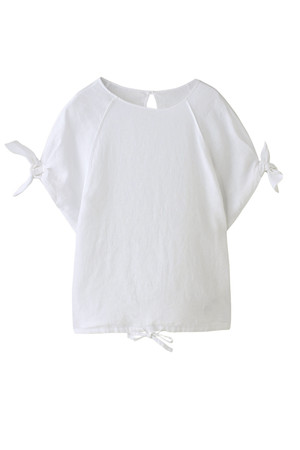  MACKINTOSH PHILOSOPHY マッキントッシュ フィロソフィー ウォッシャブルラグランスリーブ リネンブラウス ホワイト 