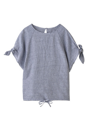  MACKINTOSH PHILOSOPHY マッキントッシュ フィロソフィー ウォッシャブルラグランスリーブ リネンブラウス ブルー 