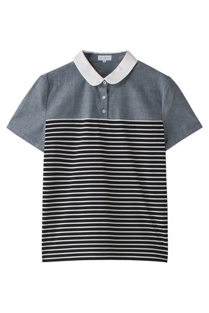  MACKINTOSH PHILOSOPHY マッキントッシュ フィロソフィー ウォッシャブルコンビジャージー 襟付きカットソー ブラック 