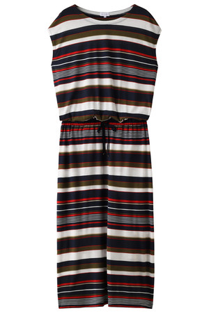  SALE 【32%OFF】 MACKINTOSH PHILOSOPHY マッキントッシュ フィロソフィー ウォッシャブル接触冷感マルチボーダーワンピース ネイビー 