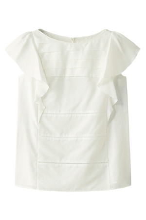  MACKINTOSH PHILOSOPHY マッキントッシュ フィロソフィー ウォッシャブルコットンシルクレースブラウス ホワイト 