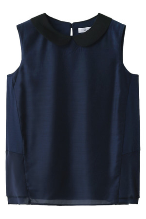  MACKINTOSH PHILOSOPHY マッキントッシュ フィロソフィー ウォッシャブル接触冷感ローンコンビノースリーブカットソー ネイビー 