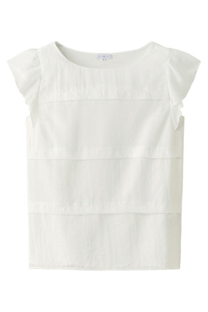  MACKINTOSH PHILOSOPHY マッキントッシュ フィロソフィー ウォッシャブルジャージーコンビフリルプルオーバー オフホワイト 