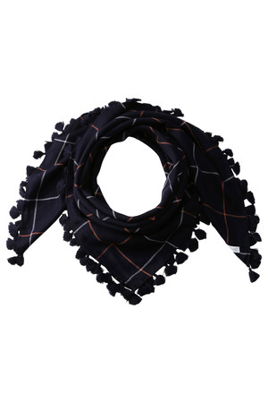  MACKINTOSH PHILOSOPHY マッキントッシュ フィロソフィー ブロックチェックポンポンストール ネイビー 
