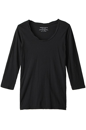  AMERICAN RAG CIE アメリカンラグ シー 7分袖 クルーネックTシャツ ブラック 