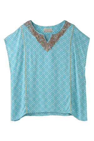  SALE 【40%OFF】 AMERICAN RAG CIE アメリカンラグ シー 【navasana】Ryモザイクptビーズ刺繍ブラウス ターコイズ 