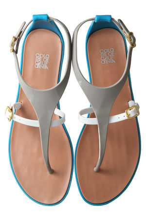  AMERICAN RAG CIE アメリカンラグ シー 【COLORS OF CALIFORNIA】Tストラップフラットサンダル ブルー 