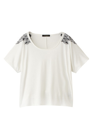  SALE 【40%OFF】 AMERICAN RAG CIE アメリカンラグ シー 【navasana】TC天竺肩刺繍Tシャツ オフホワイト 