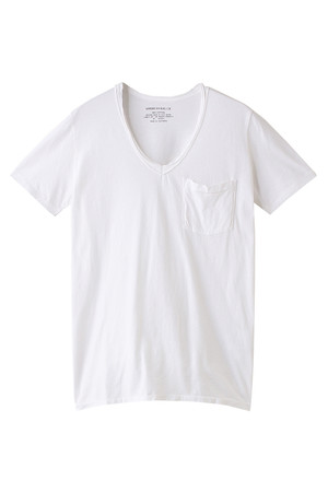  SALE 【31%OFF】 AMERICAN RAG CIE アメリカンラグ シー メンズ（MENS）シングルロールVネックTシャツ ホワイト 