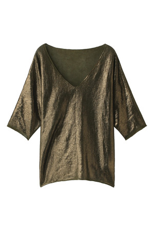  SALE 【50%OFF】 [AMERICAN RAG CIE アメリカンラグ シー] 【ROBERTO COLLINA】メタリックカットソー カーキ 