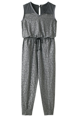  SALE 【30%OFF】 AMERICAN RAG CIE アメリカンラグ シー 【navasana】ヒョウ柄箔プリントオールインワン グレー 