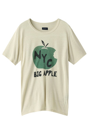  AMERICAN RAG CIE アメリカンラグ シー 【予約販売】メンズ（MENS）シルク100%Tシャツ「NYC」 ホワイトxグリーン 