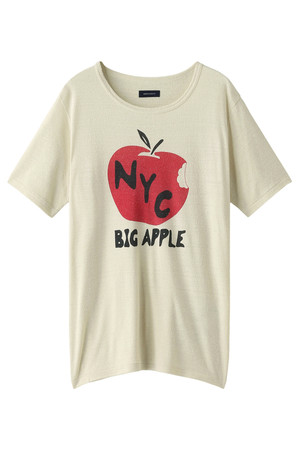  AMERICAN RAG CIE アメリカンラグ シー メンズ（MENS）シルク100%Tシャツ「NYC」 ホワイトxレッド 