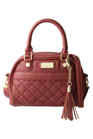  SALE 【50%OFF】 [STEVE MADDEN スティーブ・マデン] タッセル付ハンドバッグ ワイン 