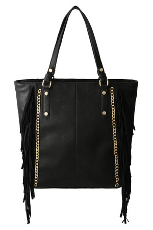  SALE 【30%OFF】 [STEVE MADDEN スティーブ・マデン] フリンジ付トートバッグ ブラック 