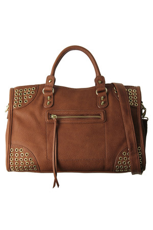  SALE 【50%OFF】 [STEVE MADDEN スティーブ・マデン] スタッズコーナートートバッグ コニャック 