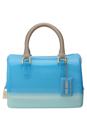  SALE 【30%OFF】 [FURLA フルラ] CANDY バイカラーPVCミニボストンバッグ ブルー×ライトブルー 