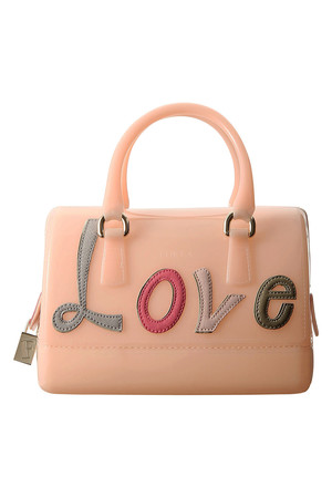  [FURLA フルラ] CANDY レタードミニボストンバッグ ペールピンク 