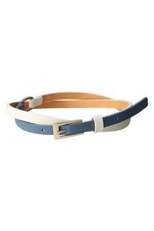  GALLARDAGALANTE ガリャルダガランテ バイカラーBELT ホワイトxブルー 