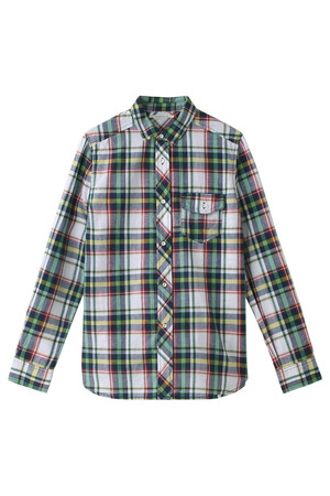  GALLARDAGALANTE ガリャルダガランテ C/Lチェックシャツ グリーンxホワイト 