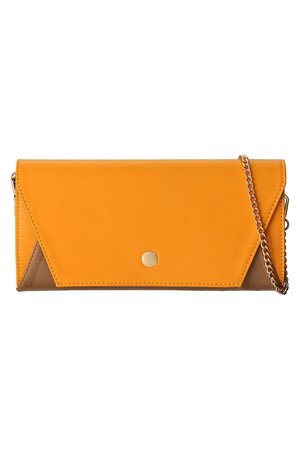  SALE 【50%OFF】 GALLARDAGALANTE ガリャルダガランテ 【BIANCHINI】配色クラッチ イエローxキャメル 