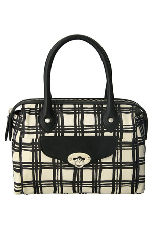  GALLARDAGALANTE ガリャルダガランテ チェックプリントボストン ブラック 