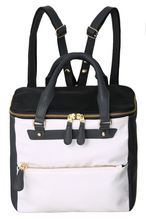  GALLARDAGALANTE ガリャルダガランテ バイカラーCUBEボストン ブラックxホワイト 