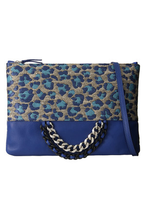  SALE 【50%OFF】 Minelli Renato ミネッリ レナート チェーン付き2Wayクラッチバッグ ブルー 