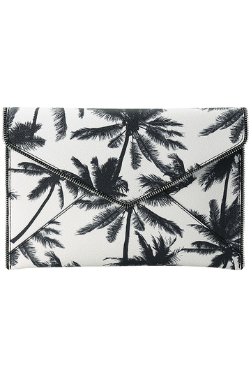 REBECCAMINKOFF レベッカミンコフ PALM TREE LEO クラッチバッグ ブラックxホワイト