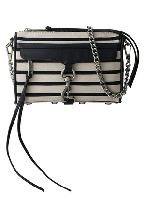  SALE 【60%OFF】 REBECCAMINKOFF レベッカミンコフ MINI MAC STRIPED ホワイトxネイビー 