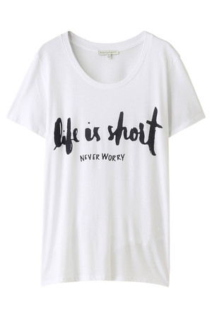  SALE 【50%OFF】 REBECCAMINKOFF レベッカミンコフ LIFE IS SHORT TSHIRT ホワイト 