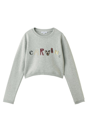  SALE 【50%OFF】 [CARVEN カルヴェン] クロップドスウェット グレー 