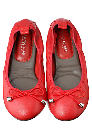  SALE 【64%OFF】 [Cocorose London ココローズ ロンドン] レザー携帯バレエシューズ レッド 