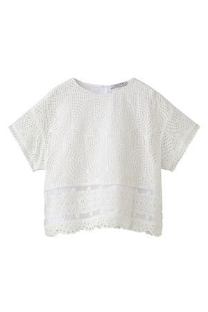  ADORE アドーア パンチング刺繍ブラウス ホワイト 